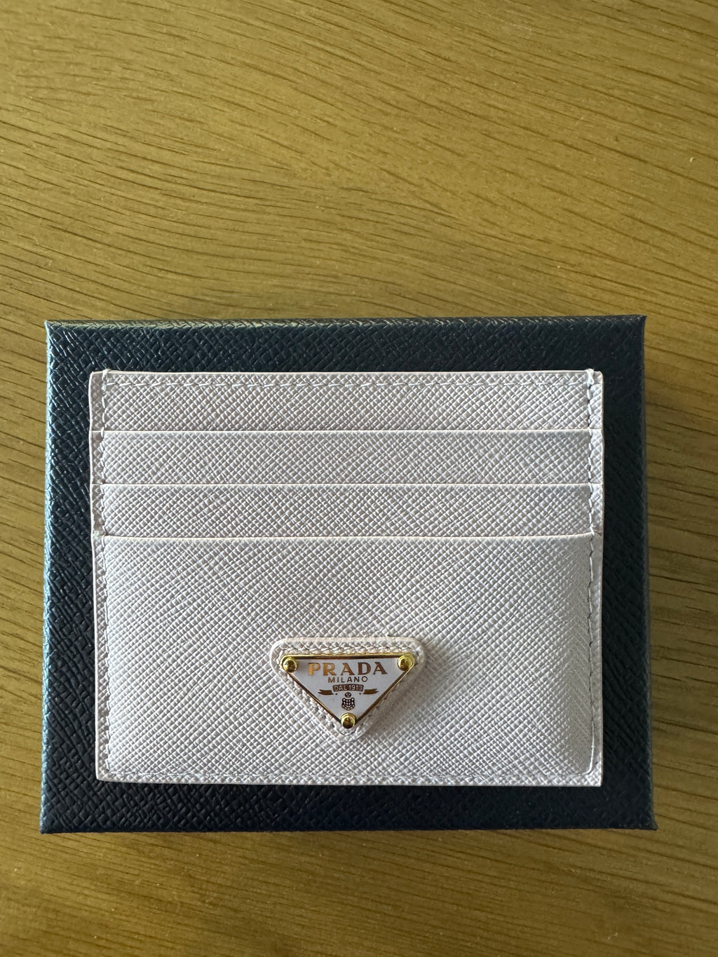 Portacarte Prada in Pelle Saffiano - Rosa Cipria