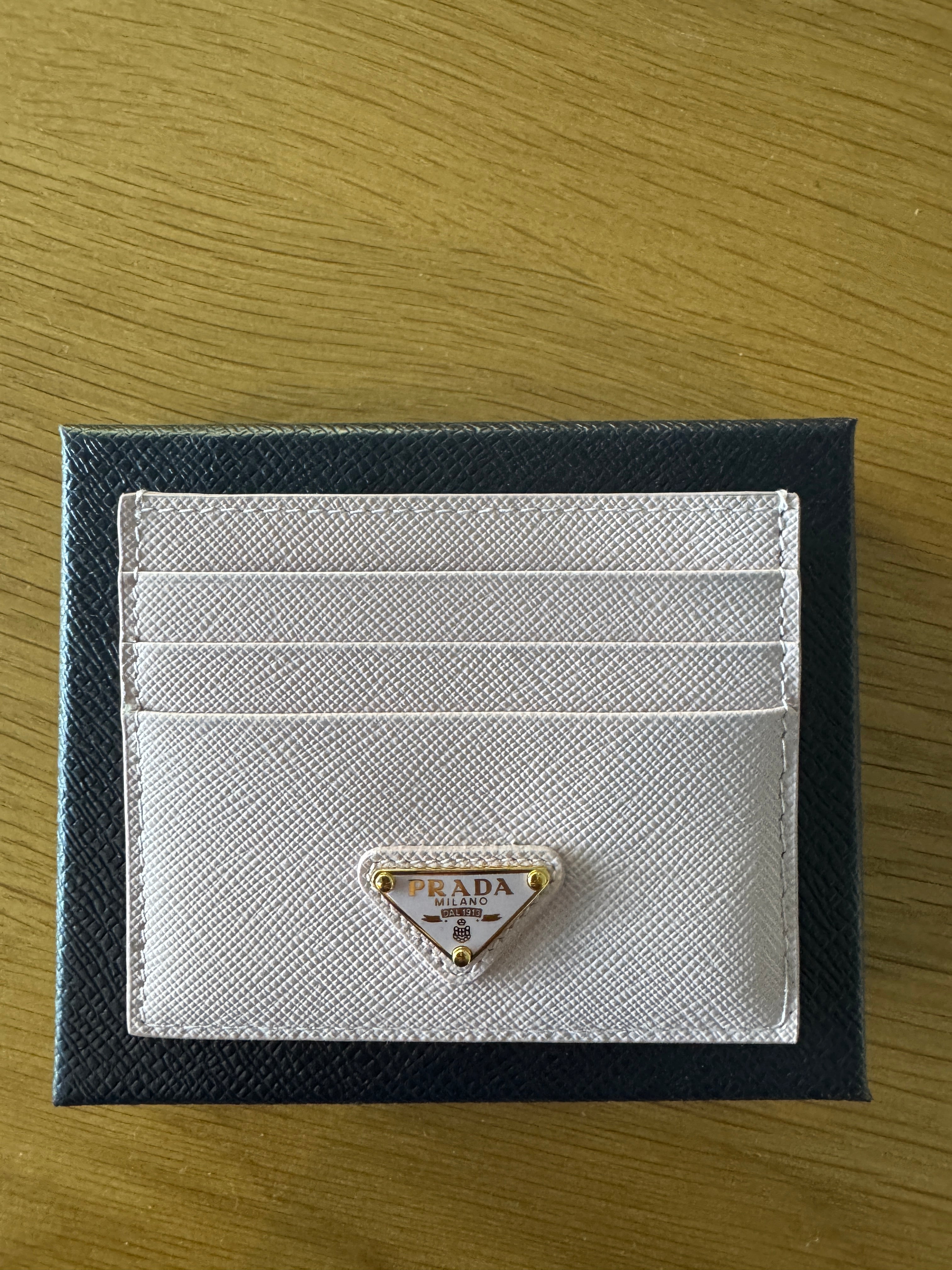 Portacarte Prada in Pelle Saffiano - Rosa Cipria
