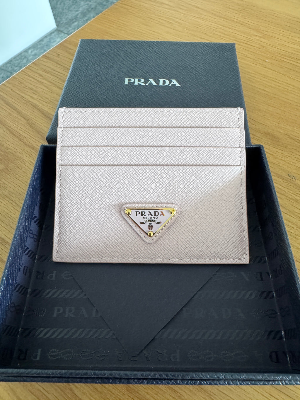Portacarte Prada in Pelle Saffiano - Rosa Cipria