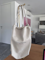 Saint Laurent Teddy Shopping Bag in Pelle - Bianco Ghiaccio