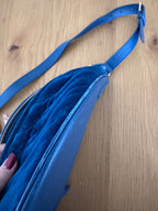 Balenciaga Marsupio "Souvenir" in Velluto Matelassé e Pelle - Blu Elettrico