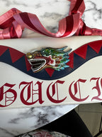 Gucci Naga Dragon Shoulder Bag in Pelle - Multicolor e Satin Rosa e Bordeaux