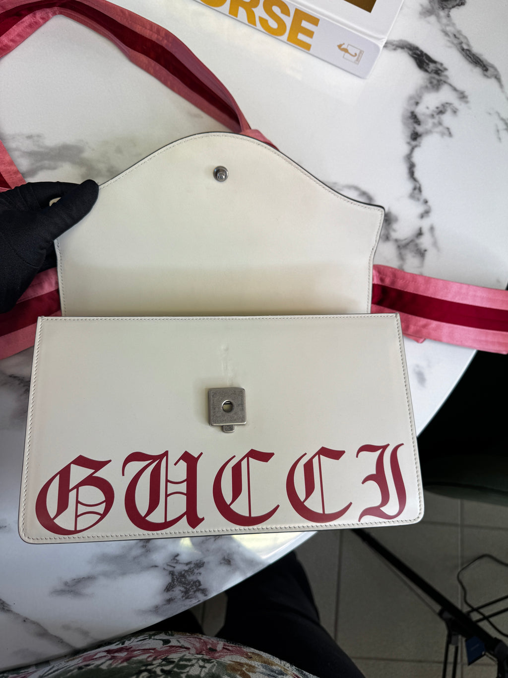 Gucci Naga Dragon Shoulder Bag in Pelle - Multicolor e Satin Rosa e Bordeaux