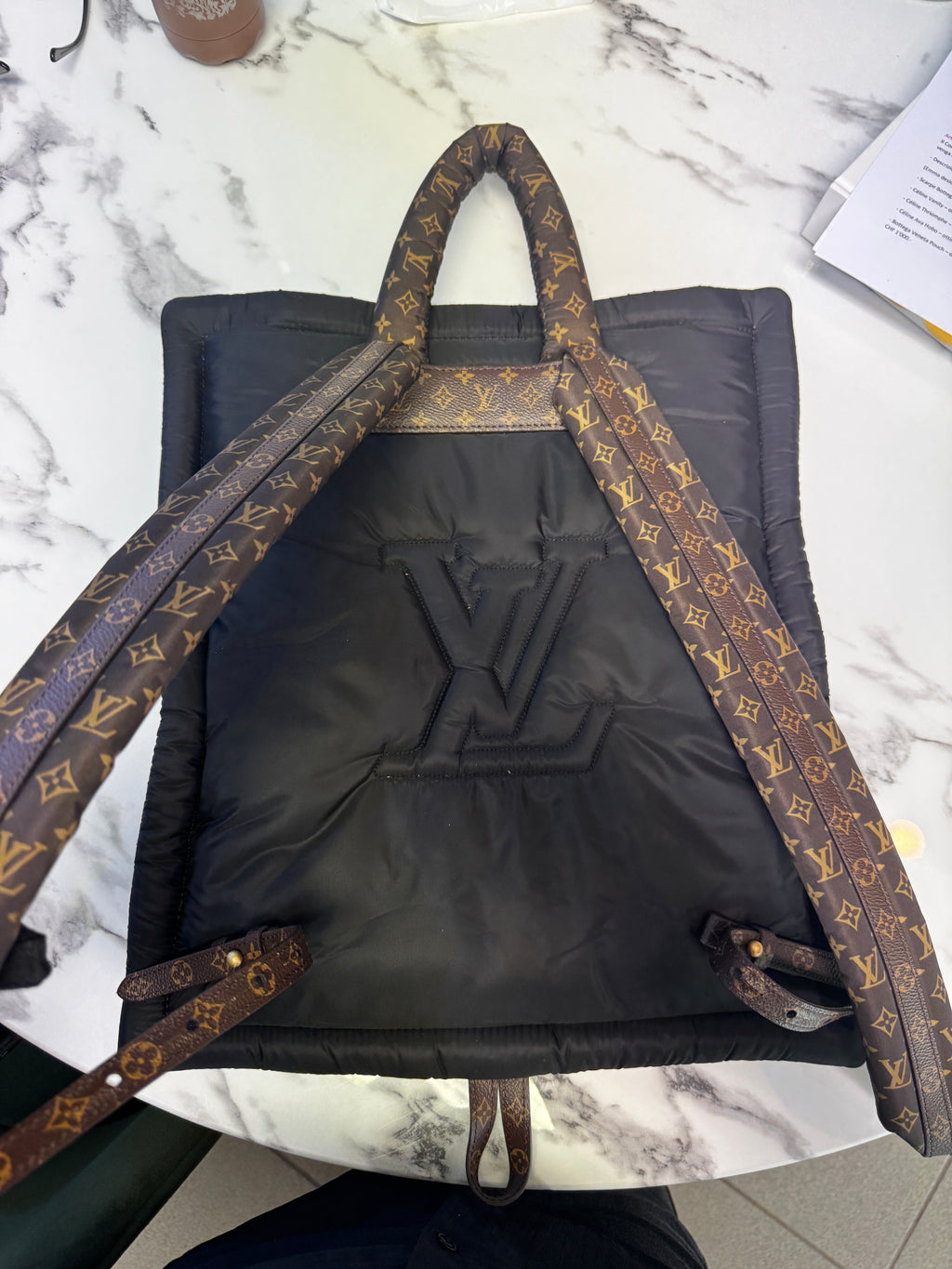 Louis Vuitton Zaino "Pillow" Monogram in Nylon Riciclato Econyl - Nero
