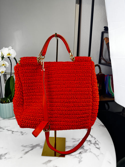 Dolce & Gabbana Sicily Medium in Rafia