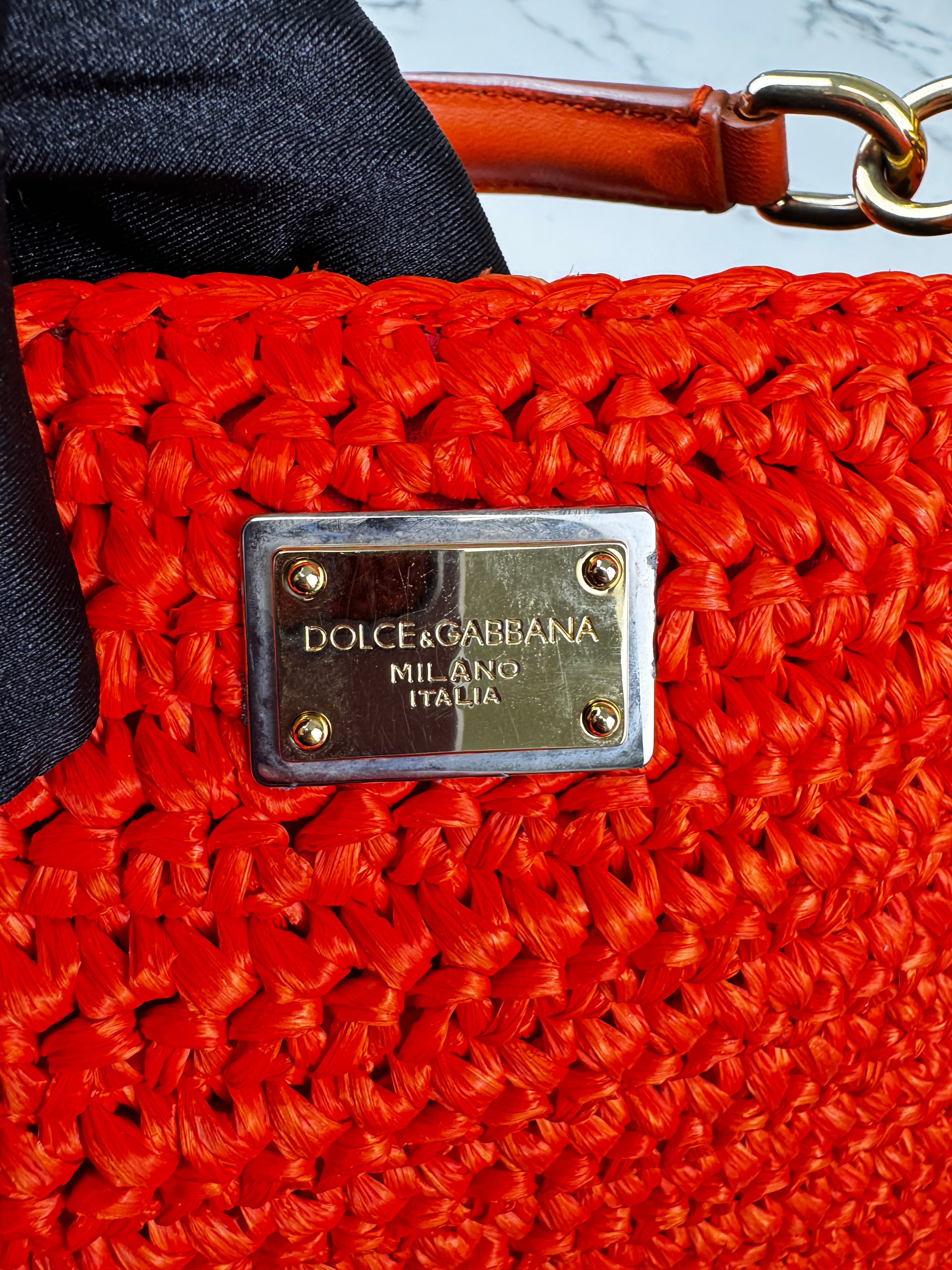 Dolce & Gabbana Sicily Medium in Rafia