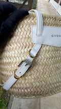 Givenchy Voyou Basket Small in Paglia e Pelle - Off-White