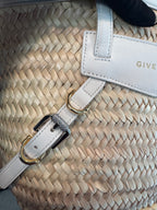 Givenchy Voyou Basket Small in Paglia e Pelle - Off-White